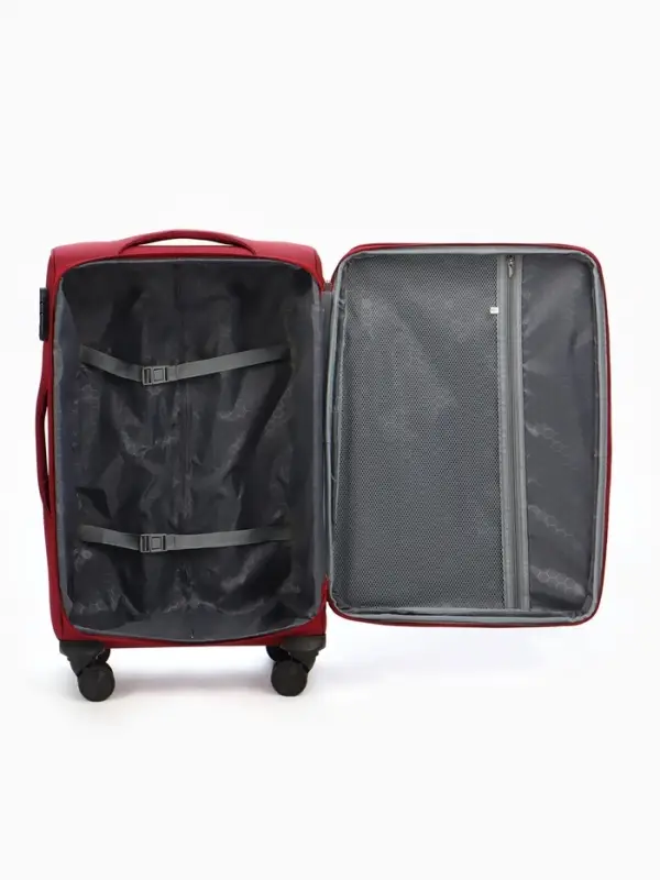 Чемодан на колёсах TEXTURA, кодовый замок, с увеличением, 42&times;26&times;68 см, 24", красный