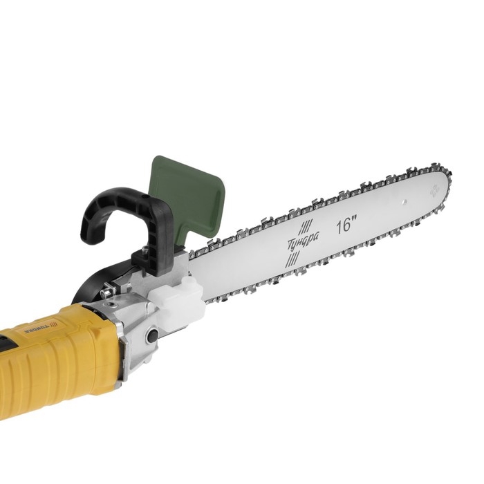 Насадка для УШМ ТУНДРА, цепная пила, 405 мм 16 Насадка для УШМ ТУНДРА, цепная пила, 405 мм 16", 59 звеньев, 1.3 мм, шаг 3/8", M10, М14