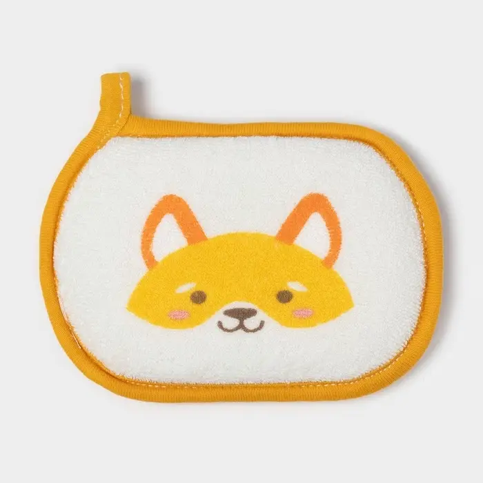 Мочалка детская для купания Доляна &laquo;Лиса&raquo;, 12&times;8 см, МИКС