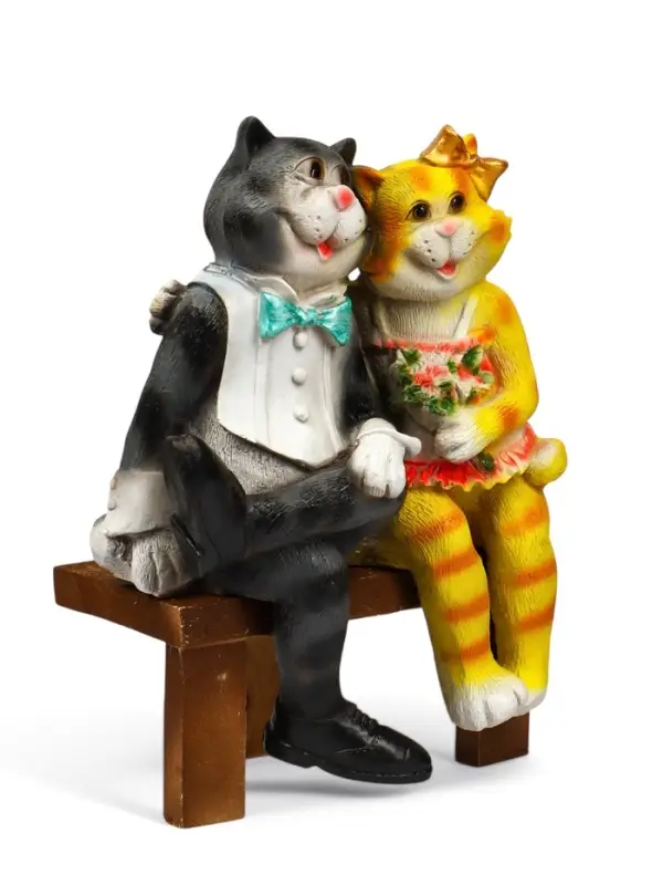 Садовая фигура из полистоуна &laquo;Коты на лавке&raquo;, 40&times;18&times;40 см