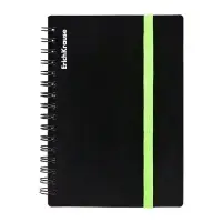 Тетрадь на спирали ErichKrause. Accent А6, 80 листов, в клетку, пластиковая обложка, на резинке, блок офсет, МИКС