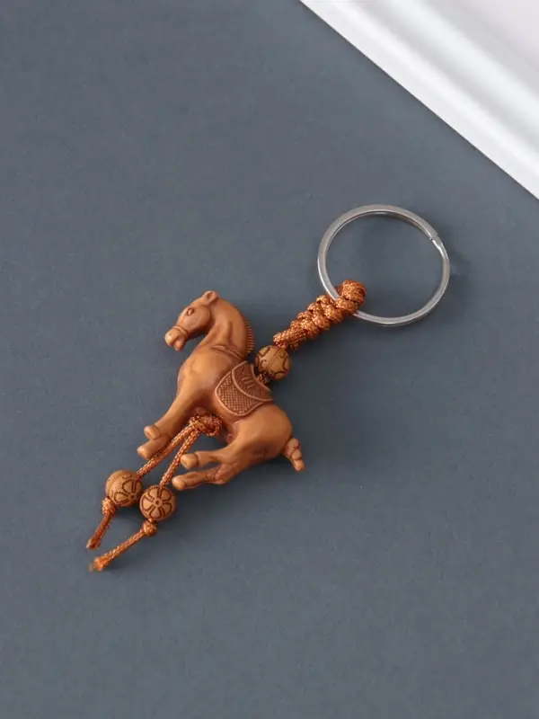 Брелок пластик, текстиль Брелок пластик, текстиль "Конь" под дерево 3,7х4,3х1,2 см