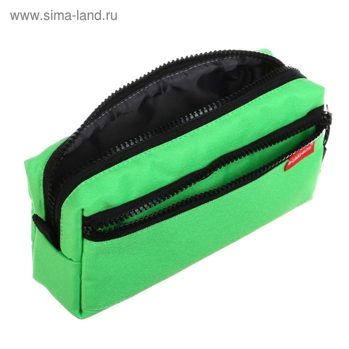 Пенал мягкий, 2 отделения, объёмный, 100 х 210 х 50 мм, Erich Krause, Neon Green 49004 Пенал мягкий, 2 отделения, объёмный, 100 х 210 х 50 мм, Erich Krause, Neon Green 49004
