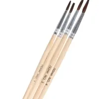 Набор кистей для рисования, пони, 4 штуки: № 1, 2, 3, 4, круглые, деревянная ручка, международный размер