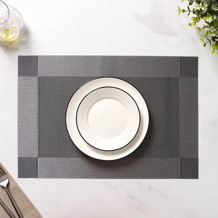 Салфетки сервировочные на стол Доляна &laquo;Шахматы&raquo;, 45&times;30 см, 4 шт., тёмно-серые