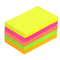 Блок с липким краем 51 мм &times; 76 мм, 400 листов, флуоресцентные, 5 цветов