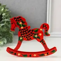 Фигурка дерево &laquo;Лошадка - качалка&raquo;, 12&times;15 см, ручная роспись