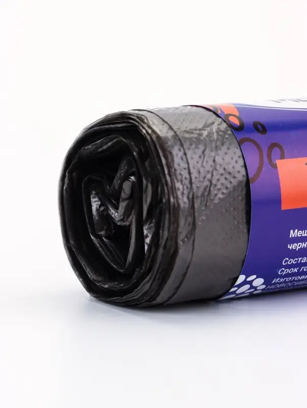 Мешки для мусора 180 л, ПНД, 10 мкм, 10 шт. в рулоне, чёрные