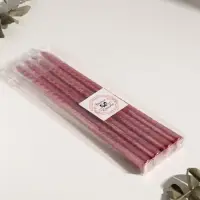Свечи витые, 2.2&times;30 см, 4 шт., рубиновый металлик
