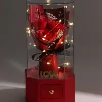 Шкатулка декоративная &laquo;Роза Love&raquo;, с подсветкой, 3хААА,, LN1445, 10&times;10&times;20.5 см, красный