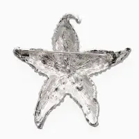 Брошь "Морская звезда", цвет белый в серебре