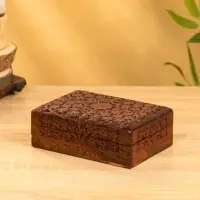 Шкатулка резная "Текстура" 18х13х6 см, дерево шишам