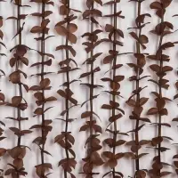 Штора - занавеска декоративная &laquo;Листики&raquo;, 90&times;170 см, зигзаг, 12 нитей, кофейная