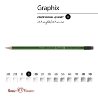 Карандаш чернографитный BV Graphix с ластиком В 21-0023