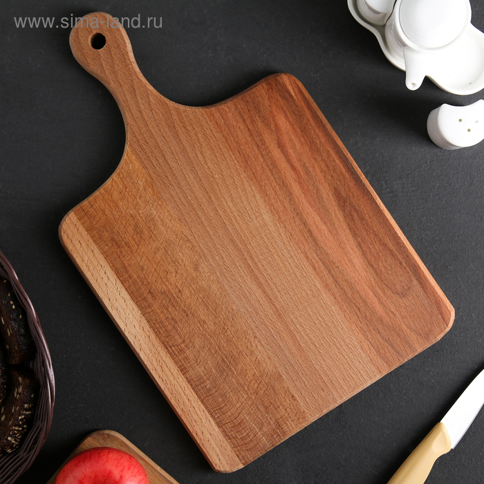 Доска разделочная деревянная Доляна &laquo;Для подачи&raquo;, с ручкой, 40&times;25&times;1.8 см, бук