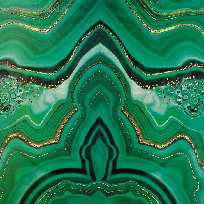 Бумага упаковочная глянцевая двухсторонняя «Малахит», 70 х 100 см