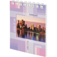 Блокнот на спирали А7 40л.  БИЗНЕС ATTACHE 14с153 клет.