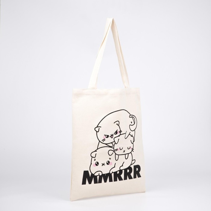 Шопер детский для девочки Милый котик без молнии, без подкладки, цвет бежевый Шопер детский для девочки Милый котик без молнии, без подкладки, цвет бежевый