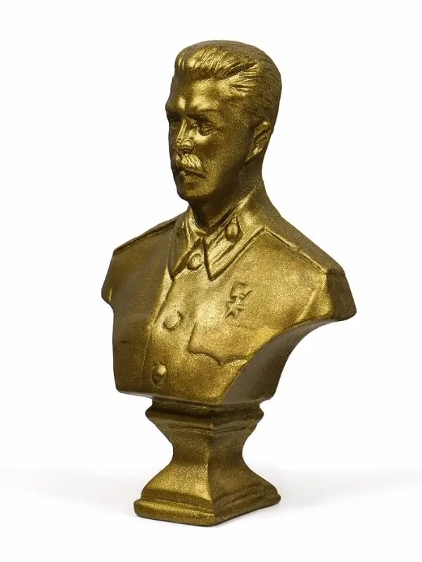 Бюст &laquo;Сталин И.В.&raquo;, фигурка гипс, состаренная латунь, 13&times;9&times;5 см