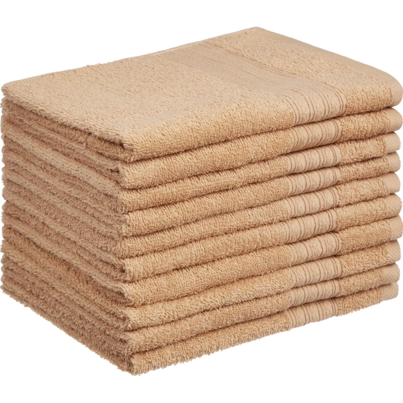 Набор полотенец махровых Luscan/бордюр 400г/м2, 50х90 беж, 10шт/уп
