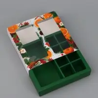 Коробка подарочная для 8 конфет и шоколад &laquo;Мандарины&raquo;, 17.7&times;17.8&times;3.8 см