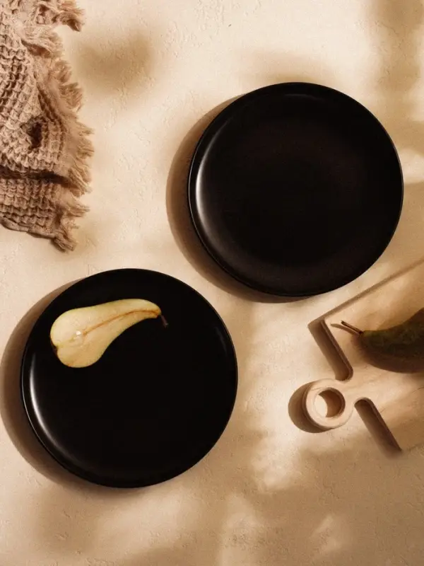 Тарелки SL Home &laquo;Дарк&raquo;, d=25.5 см, фарфор, чёрные