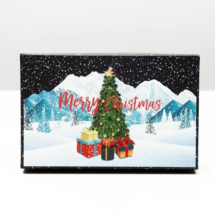 Набор подарочных новогодних коробок 3 в 1 Merry christmas, 23&times;16&times;9.5 - 19&times;12&times;6.5 см