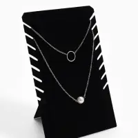 Подставка под кулоны и цепочки QF, 8 мест, 19.5&times;2&times;28.8 см, чёрная