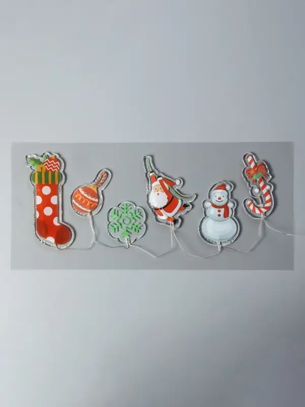 Светодиодная наклейка на окна  Светодиодная наклейка на окна "Новогоднее настроение" 0.5 м, 6 LED, CR2032x2, Т/БЕЛЫЙ