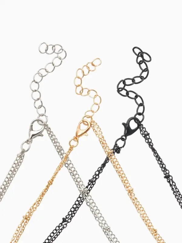 Кулоны на цепочке &laquo;Сердце&raquo;, 3 шт. L=35+7 см, разноцветный