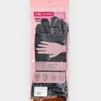 Перчатки хозяйственные латексные Доляна, размер L, химически стойкие, чёрные