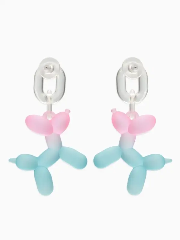 Серьги пластик &laquo;Собачка&raquo;, из воздушного шара, розово-голубые