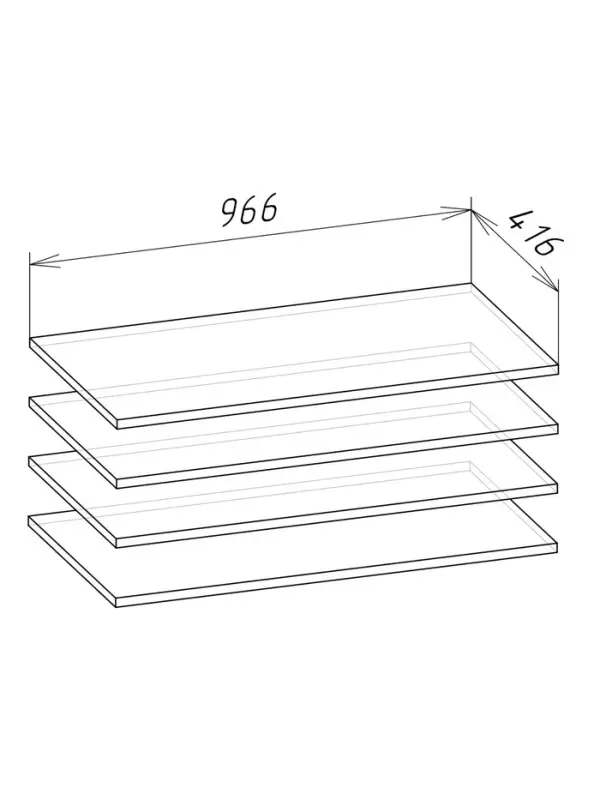 Вешалка модульной гардеробной системы «Модус», 2090×1000×520 мм, цвет белый