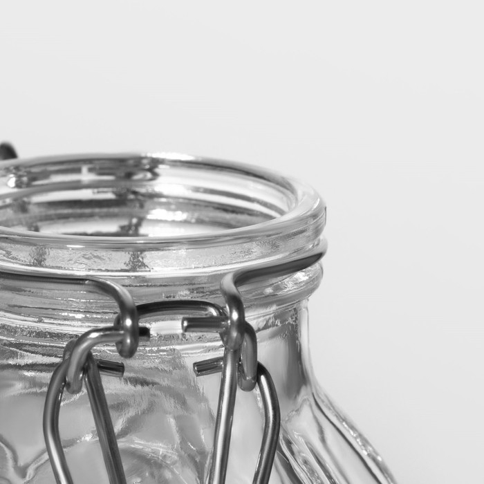 Банка стеклянная для хранения сыпучих продуктов Доляна &laquo;Чеснок&raquo;, 100 мл, 7&times;8 см, с бугельным замком