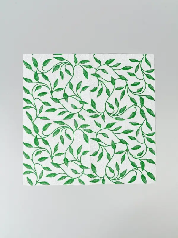 Салфетки бумажные однослойные &laquo;Узоры зеленые&raquo;, 24&times;24, 100 шт.