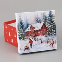 Коробка подарочная новогодняя 3 в1, набор &laquo;Новый год&raquo;, 18&times;18&times;10 - 22&times;22&times;12 см