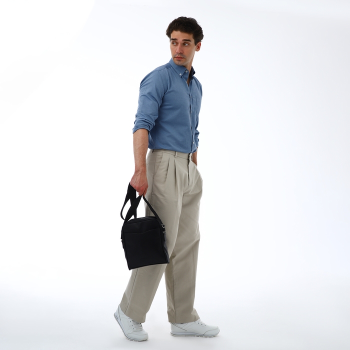 Сумка мужская через плечо TEXTURA, искусственная кожа, цвет чёрный Сумка мужская через плечо TEXTURA, искусственная кожа, цвет чёрный