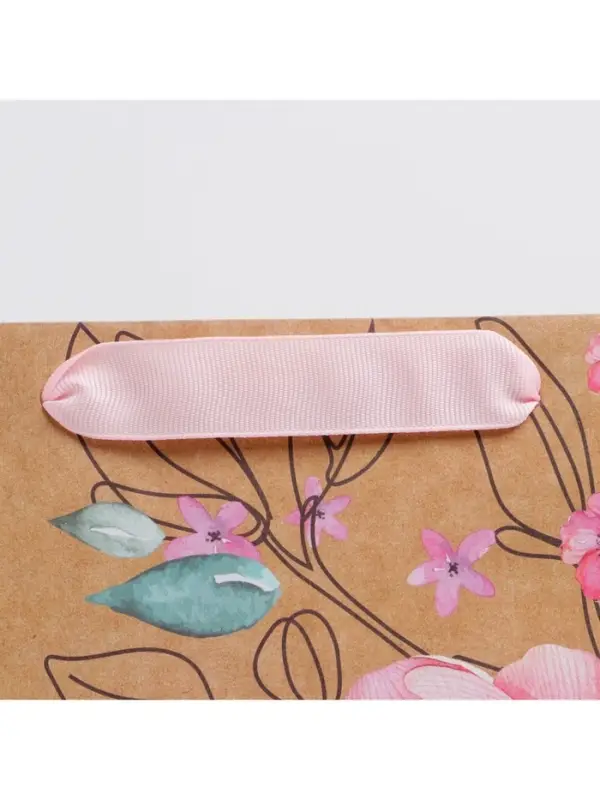 Пакет подарочный крафтовый, упаковка, &laquo;Счастье сейчас&raquo;, M 26&times;30&times;9 см