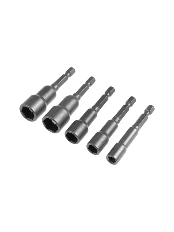 Набор бит с торцевыми головками ТУНДРА, CrV, магнит, 6-8-10-12-13&times;65 мм, 5 шт.