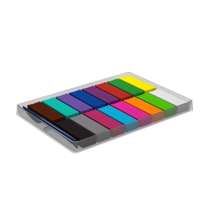 Пластилин 16 цветов, 288 г, ErichKrause, с алоэ вера, со стеком, индивидуальная упаковка брусков, в картонной упаковке Пластилин 16 цветов, 288 г, ErichKrause, с алоэ вера, со стеком, индивидуальная упаковка брусков, в картонной упаковке