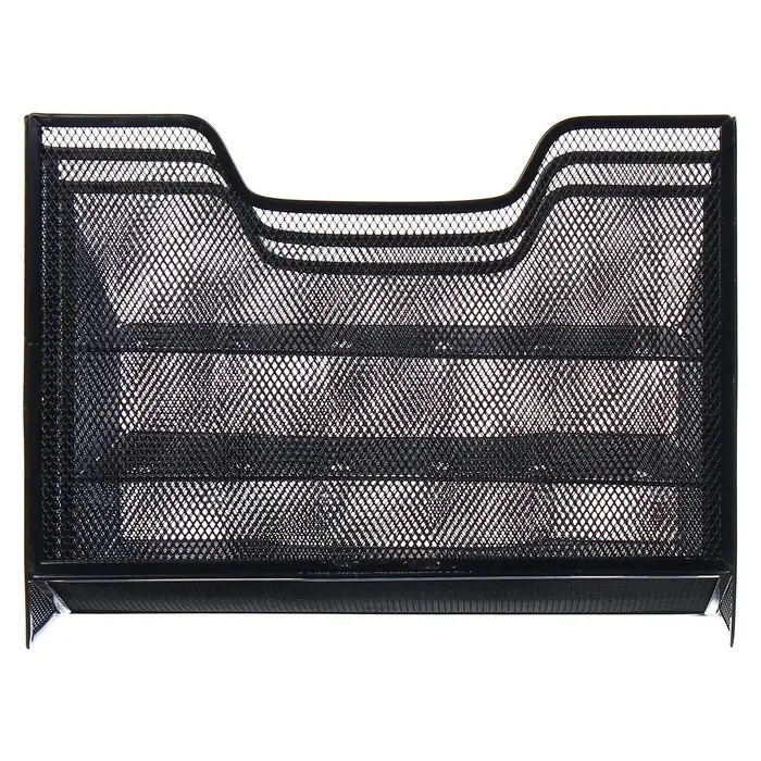 Лоток для бумаг металлическая сетка, 5 отделений, чёрный