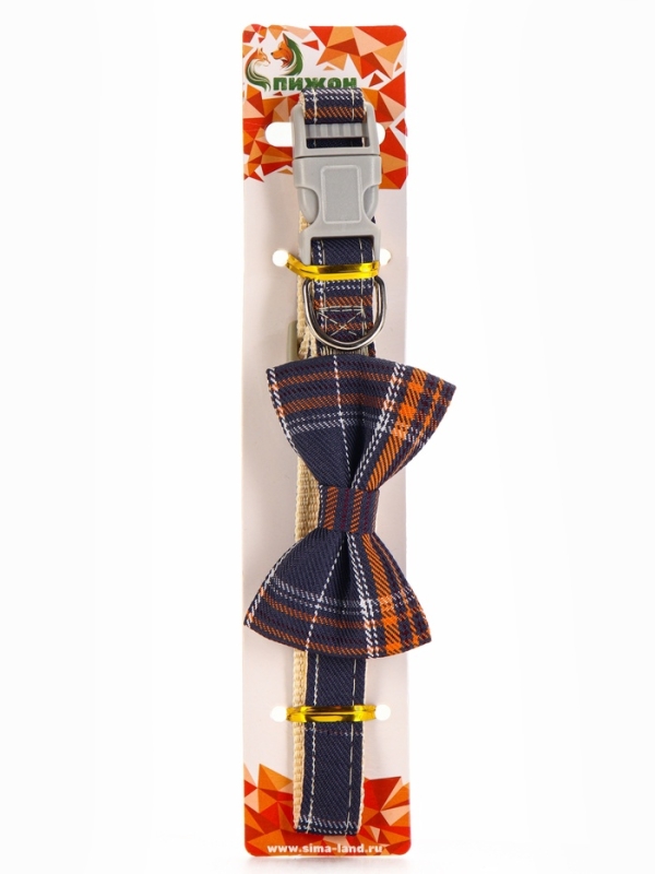 Ошейник Ошейник "Джентельмен в клеточку", 40 х 1,5 см, коричневый
