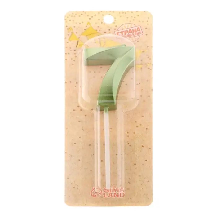 Свеча в торт на шпажке «Цифра 7», зеленая, 5 см Свеча в торт на шпажке «Цифра 7», зеленая, 5 см