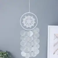 Ловец снов "Паутинка с цветком" перламутр 25 кружков d=4,8 см 15х41 см