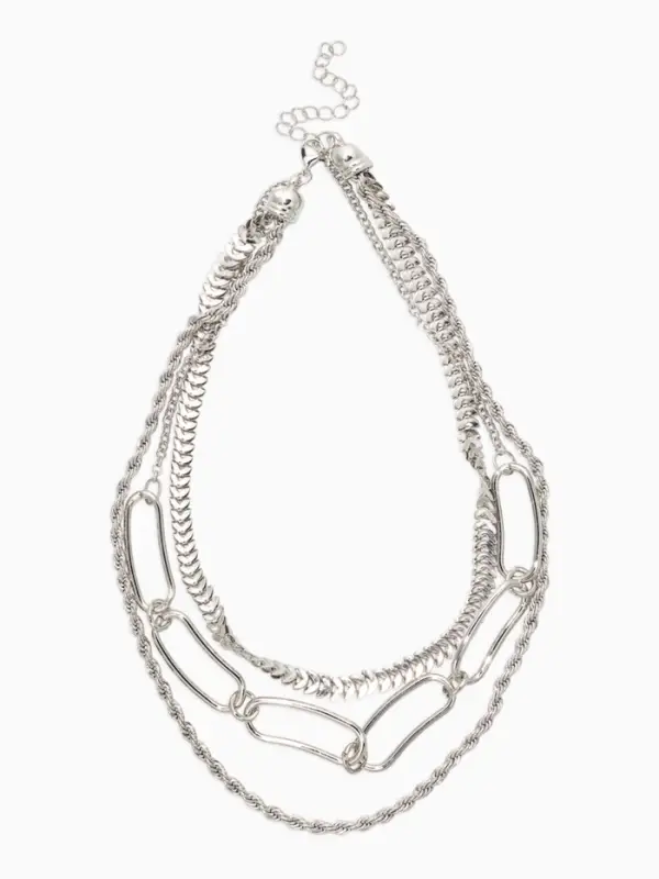 Цепь "Три вида" железо, 30/32/40см, цвет серебро