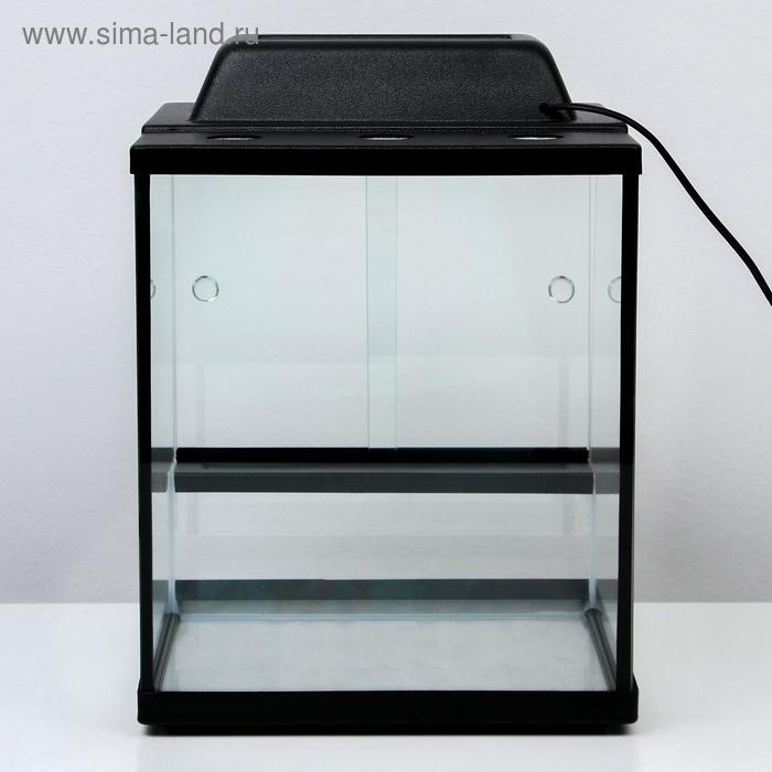 Террариум с раздвижными дверцами 30 л, черный 30 х 30 х 35 см Террариум с раздвижными дверцами 30 л, черный 30 х 30 х 35 см