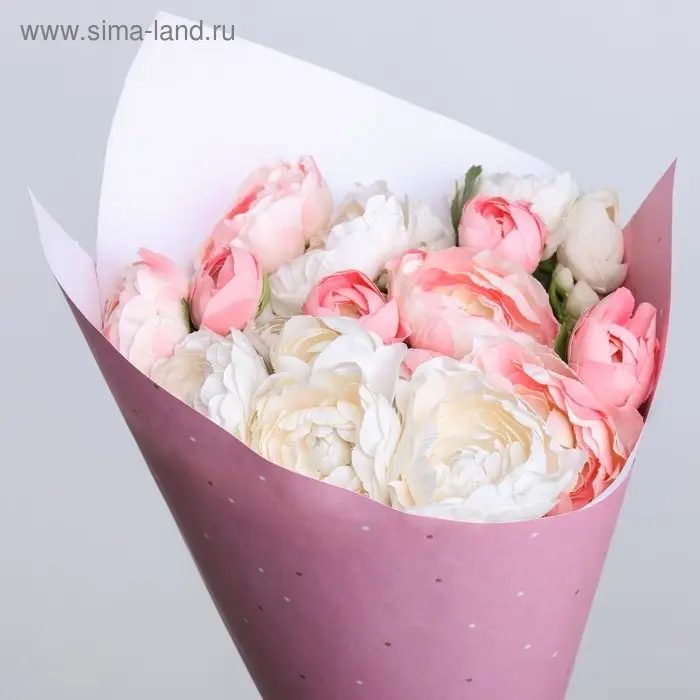 Бумага упаковочная &laquo;Цветы&raquo;, розовый, 70 х 100 см