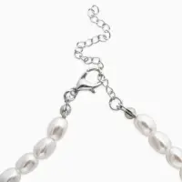Колье из бусин &laquo;Жемчуг барокко&raquo;, L=40 см, белое в серебре