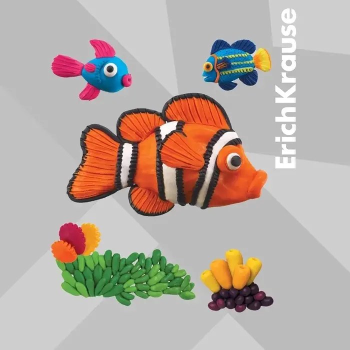 Пластилин ErichKrause Jolly Friends, 12 цветов, 216 г, со стеком, в картонной упаковке