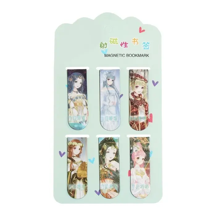 Набор магнитных закладок для книг Calligrata 6 штук, Набор магнитных закладок для книг Calligrata 6 штук, "Аниме", МИКС